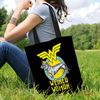 Load image into Gallery viewer, Designs by MyUtopia Shout Out:Weiner Woman Fabric Totebag Reusable Shopping Tote
