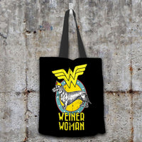 Load image into Gallery viewer, Designs by MyUtopia Shout Out:Weiner Woman Fabric Totebag Reusable Shopping Tote
