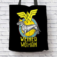 Load image into Gallery viewer, Designs by MyUtopia Shout Out:Weiner Woman Fabric Totebag Reusable Shopping Tote
