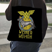 Load image into Gallery viewer, Designs by MyUtopia Shout Out:Weiner Woman Fabric Totebag Reusable Shopping Tote

