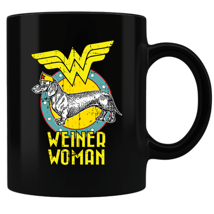 Designs by MyUtopia Shout Out:Weiner Woman Humours Doxie Mom Ceramic Coffee Mug,Black,Ceramic Coffee Mug