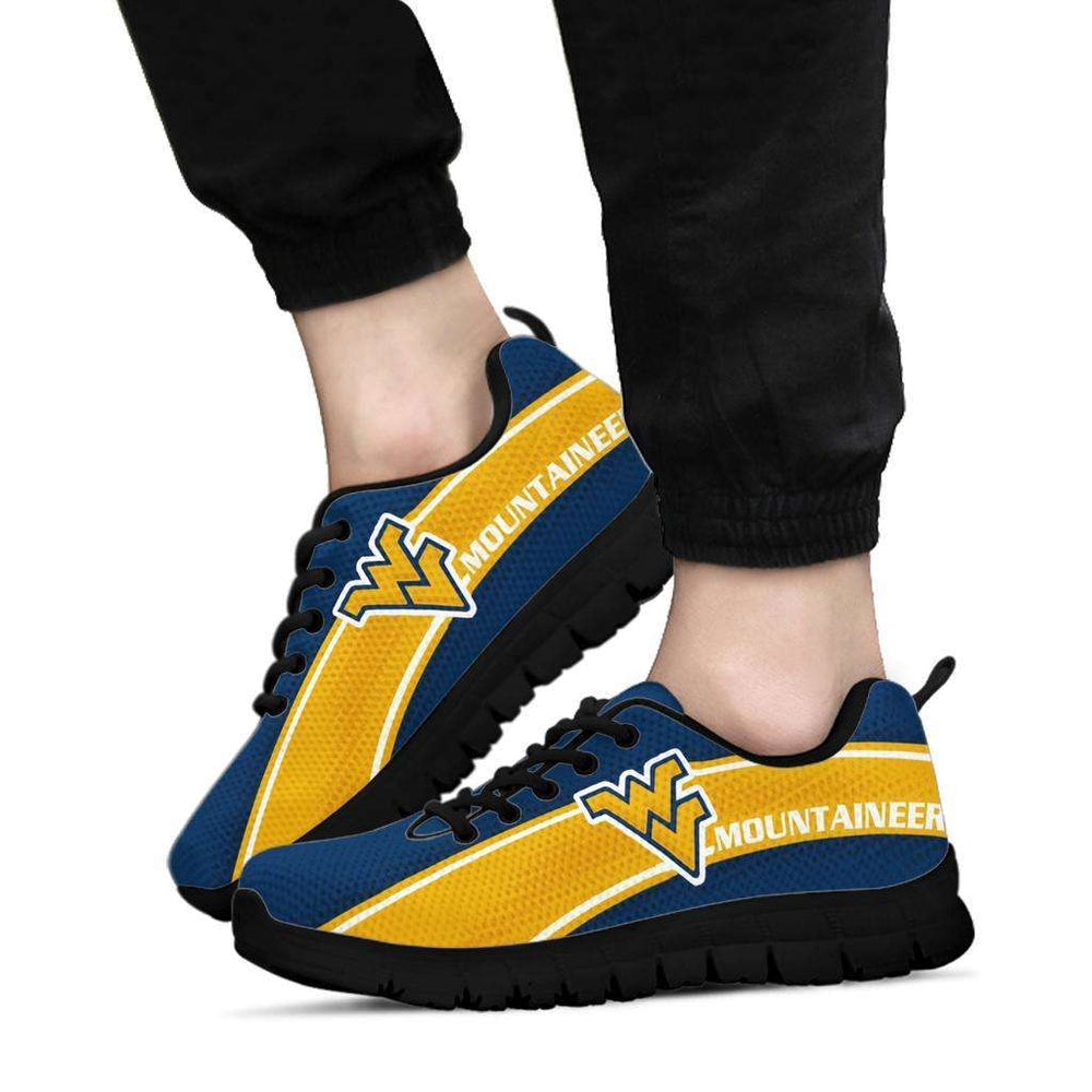 Designs by MyUtopia Shout Out:West Virginia Fan Mesh Running Shoe,Women's / Ladies US 5 (EU35),Running Shoes