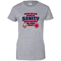Load image into Gallery viewer, Designs by MyUtopia Shout Out:What In The Name of Sanity Ladies&#39; 100% Cotton T-Shirt,Sport Grey / X-Small,Ladies T-Shirts
