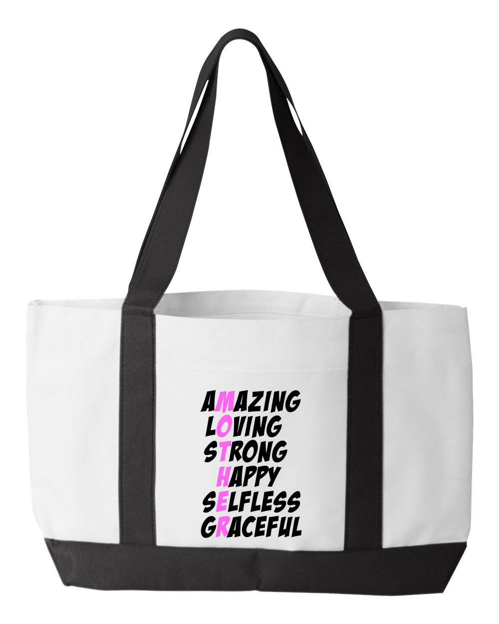 Designs by MyUtopia Shout Out:What Mother Stands For Canvas Totebag Gym / Beach / Pool Gear Bag,White,Gym Totebag