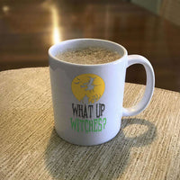 Load image into Gallery viewer, Designs by MyUtopia Shout Out:What Up Witches White Ceramic Coffee Mug
