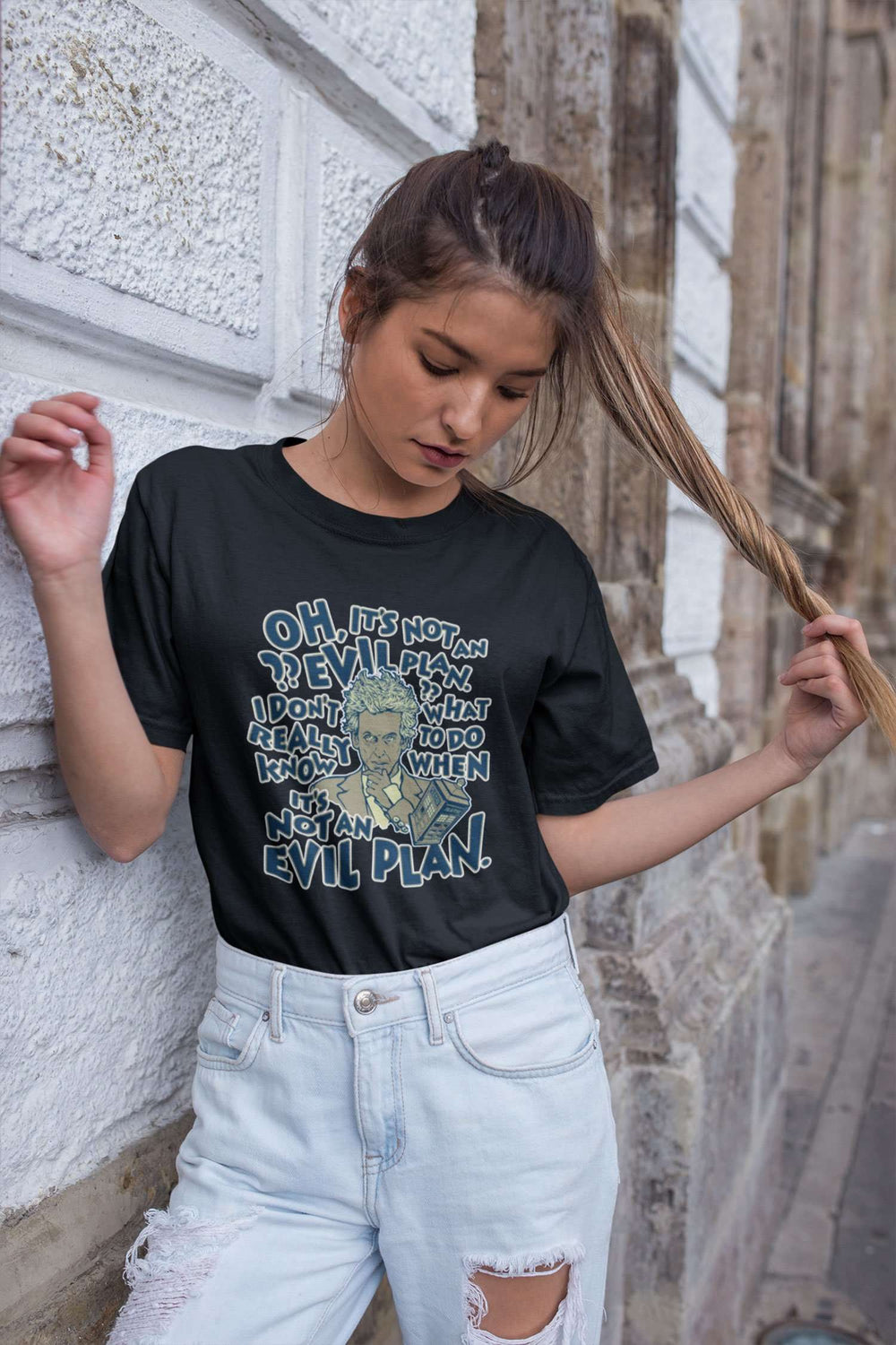 Designs by MyUtopia Shout Out:When It's Not an Evil Plan Adult Unisex T-Shirt