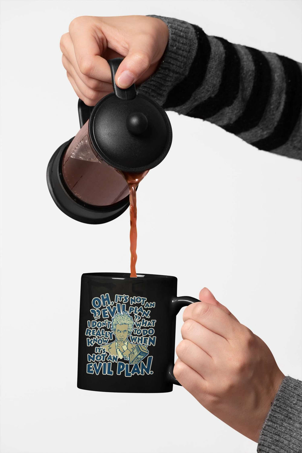 Designs by MyUtopia Shout Out:When It's Not an Evil Plan Ceramic Coffee Mug - Black,11 oz / Black,Ceramic Coffee Mug