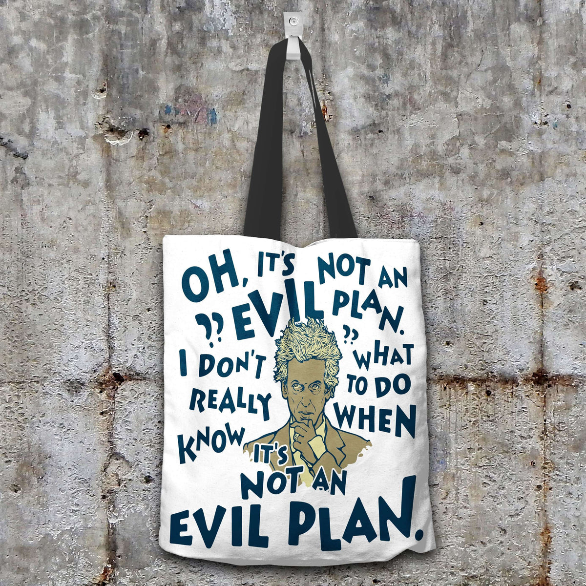 Designs by MyUtopia Shout Out:When It's Not an Evil Plan Fabric Totebag Reusable Shopping Tote