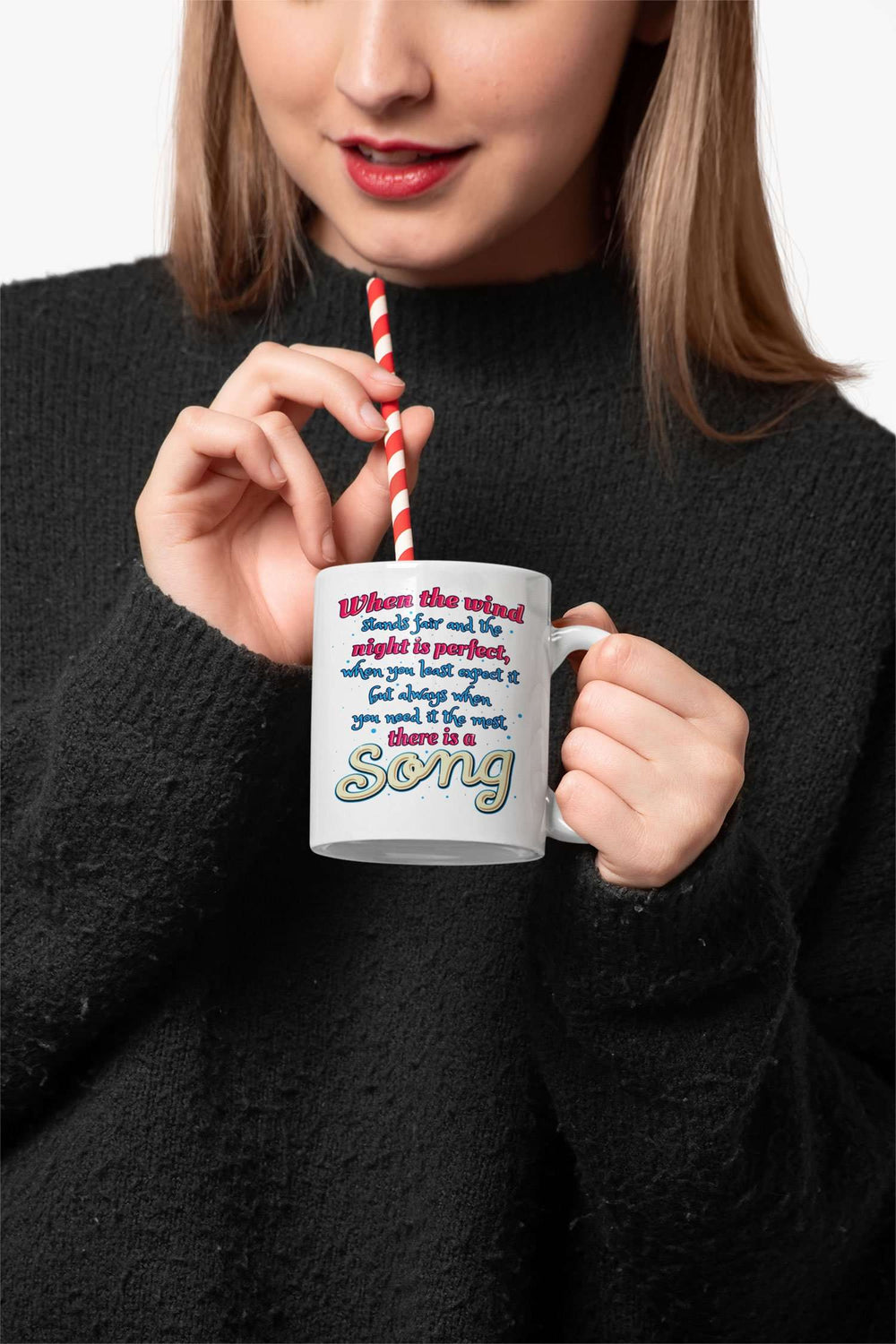 Designs by MyUtopia Shout Out:When you Need it the Most There Is A Song Ceramic Coffee Mug - White