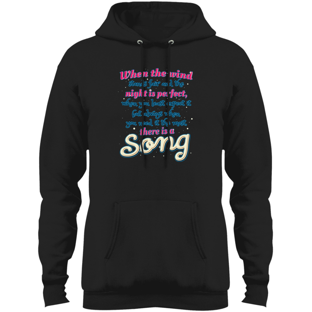 Designs by MyUtopia Shout Out:When you Need it the Most There Is A Song Core Fleece Pullover Hoodie - Black,S / Jet Black,Sweatshirts