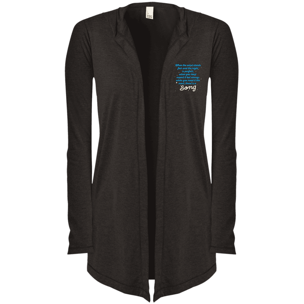 Designs by MyUtopia Shout Out:When you Need it the Most There Is A Song Embroidered Women's Hooded Cardigan,X-Small / Black Frost,Sweatshirts