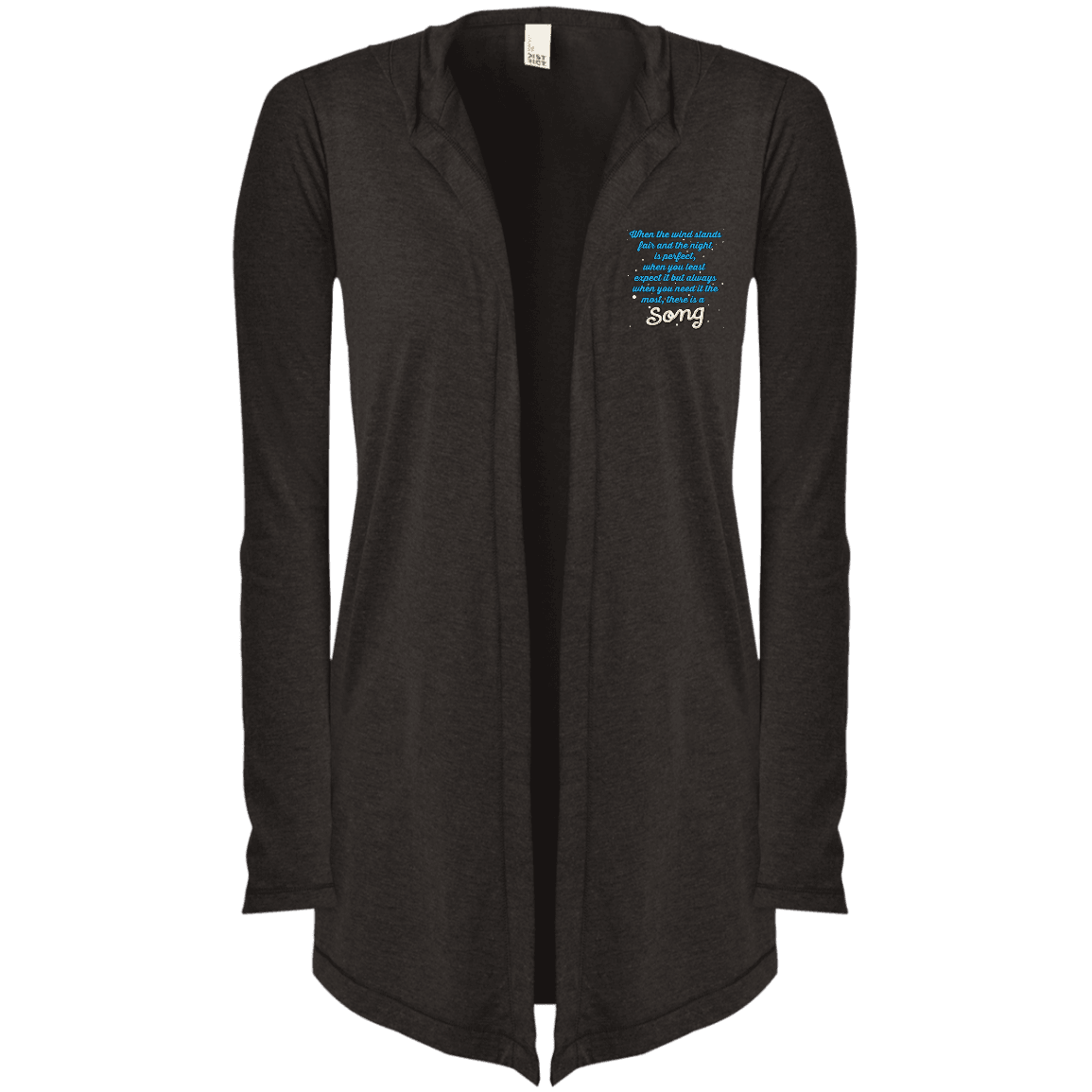 Designs by MyUtopia Shout Out:When you Need it the Most There Is A Song Embroidered Women's Hooded Cardigan,X-Small / Black Frost,Sweatshirts