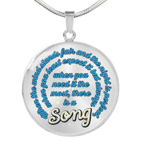 Load image into Gallery viewer, Designs by MyUtopia Shout Out:When you Need it the Most There Is A Song Engravable Keepsake Round Pendant Necklace,Silver / No,Necklace
