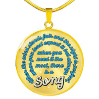 Load image into Gallery viewer, Designs by MyUtopia Shout Out:When you Need it the Most There Is A Song Engravable Keepsake Round Pendant Necklace,Gold / No,Necklace
