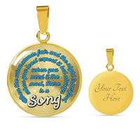 Load image into Gallery viewer, Designs by MyUtopia Shout Out:When you Need it the Most There Is A Song Engravable Keepsake Round Pendant Necklace,Gold / Yes,Necklace
