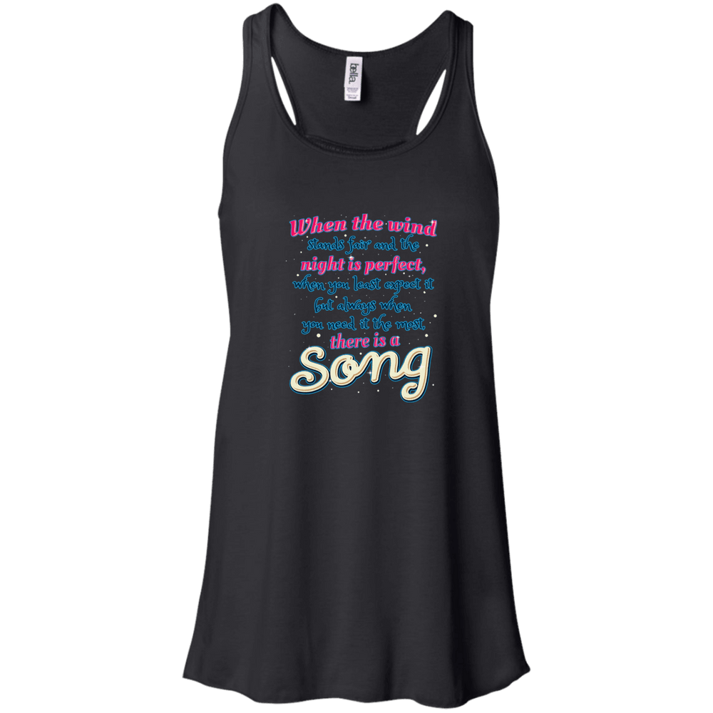 Designs by MyUtopia Shout Out:When you Need it the Most There Is A Song Flowy Racerback Tank - Black,X-Small / Black,Tank Tops