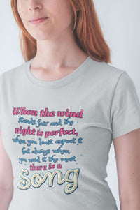 Load image into Gallery viewer, Designs by MyUtopia Shout Out:When you Need it the Most There Is A Song Ladies&#39; 100% Cotton T-Shirt
