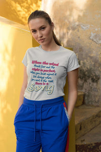 Load image into Gallery viewer, Designs by MyUtopia Shout Out:When you Need it the Most There Is A Song Ladies&#39; 100% Cotton T-Shirt
