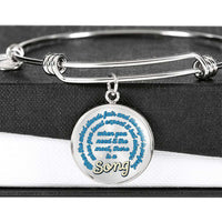 Load image into Gallery viewer, Designs by MyUtopia Shout Out:When you Need it the Most There Is A Song Personalized Engravable Keepsake Bangle Bracelet,Silver / No,Wire Bracelet
