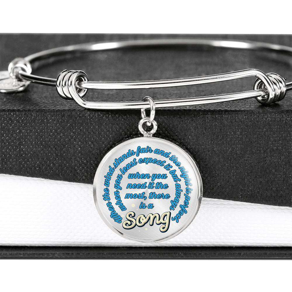 Designs by MyUtopia Shout Out:When you Need it the Most There Is A Song Personalized Engravable Keepsake Bangle Bracelet,Silver / No,Wire Bracelet