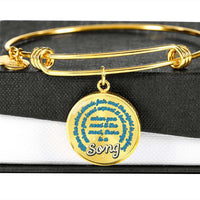 Load image into Gallery viewer, Designs by MyUtopia Shout Out:When you Need it the Most There Is A Song Personalized Engravable Keepsake Bangle Bracelet,Gold / No,Wire Bracelet
