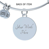 Load image into Gallery viewer, Designs by MyUtopia Shout Out:When you Need it the Most There Is A Song Personalized Engravable Keepsake Bangle Bracelet,Silver / Yes,Wire Bracelet

