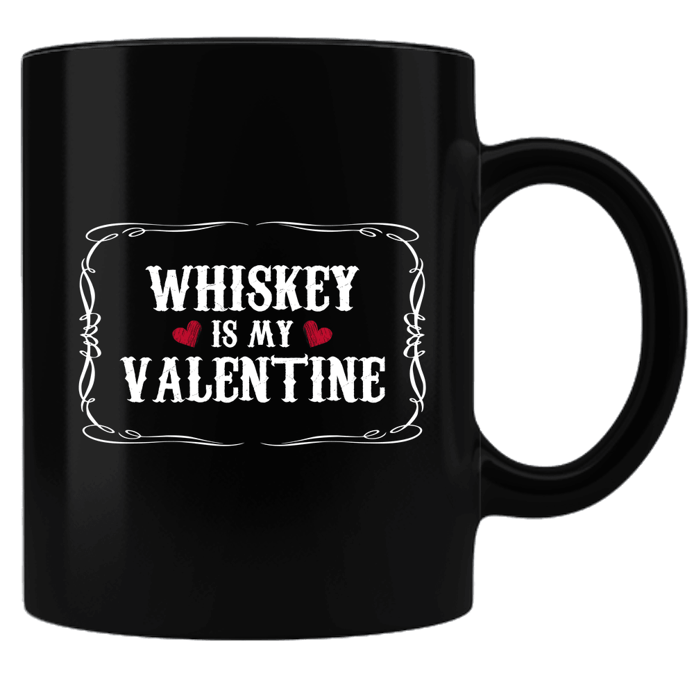 Designs by MyUtopia Shout Out:Whiskey Is My Valentine - Humor Ceramic Black Coffee Mug,Default Title,Ceramic Coffee Mug