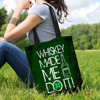 Load image into Gallery viewer, Designs by MyUtopia Shout Out:Whiskey Made Me Do It Fabric Totebag Reusable Shopping Tote
