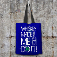 Load image into Gallery viewer, Designs by MyUtopia Shout Out:Whiskey Made Me Do It Fabric Totebag Reusable Shopping Tote,Navy,Reusable Fabric Shopping Tote Bag
