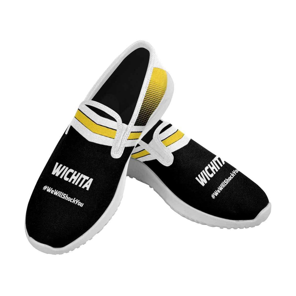 Designs by MyUtopia Shout Out:Wichita Fan #WeWillShockYou  Mens Slip-on Canvas Sneakers