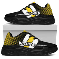 Load image into Gallery viewer, Designs by MyUtopia Shout Out:Wichita #We Will Shock You Chunky Sneakers,Women&#39;s / Ladies US5.5 (EU36) / Black,Chunky Sneakers
