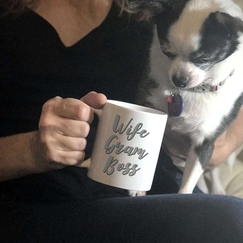 Designs by MyUtopia Shout Out:Wife Gram Boss White Coffee Mug