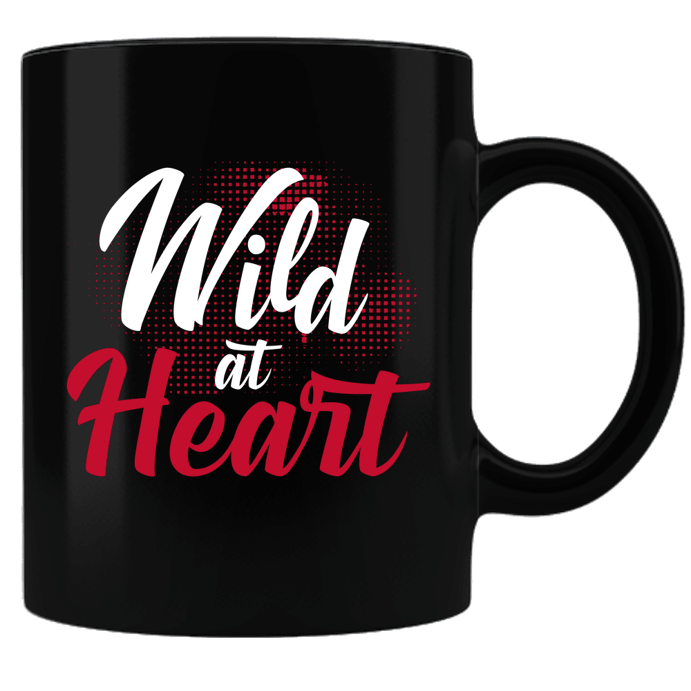 Designs by MyUtopia Shout Out:Wild at Heart Valentines Day Gift Humor Ceramic Black Coffee Mug,Default Title,Ceramic Coffee Mug