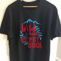Load image into Gallery viewer, Designs by MyUtopia Shout Out:Wild Heart Gypsy Soul Adult Unisex T-Shirt,S / Black,Adult Unisex T-Shirt
