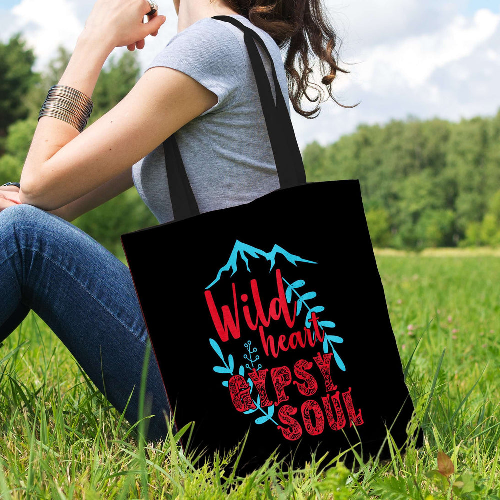 Designs by MyUtopia Shout Out:Wild Heart Gypsy Soul Fabric Totebag Reusable Shopping Tote