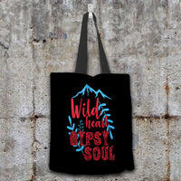 Load image into Gallery viewer, Designs by MyUtopia Shout Out:Wild Heart Gypsy Soul Fabric Totebag Reusable Shopping Tote
