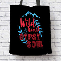 Load image into Gallery viewer, Designs by MyUtopia Shout Out:Wild Heart Gypsy Soul Fabric Totebag Reusable Shopping Tote
