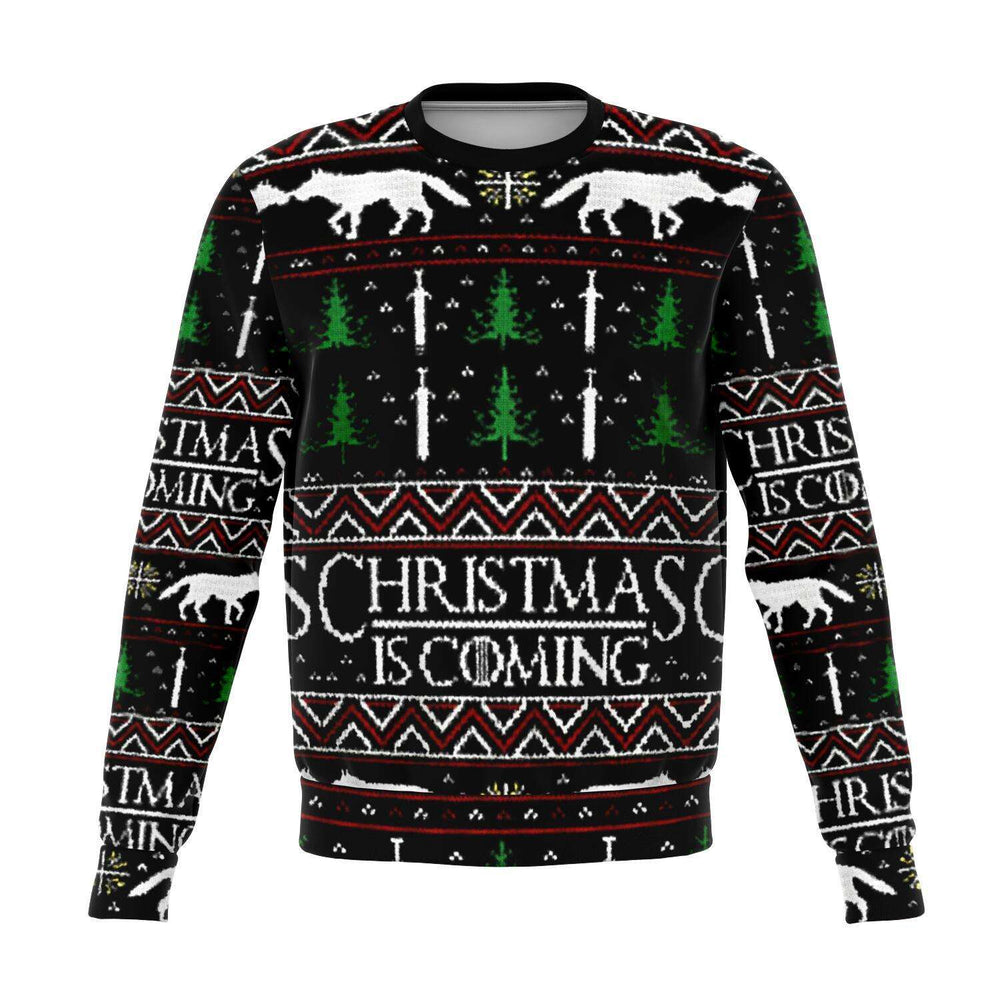 Designs by MyUtopia Shout Out:Winter Is Coming 3D Ugly Christmas Sweater Style Fashion Sweatshirt,XS / Multi,Fashion Sweatshirt - AOP