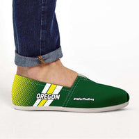 Load image into Gallery viewer, Designs by MyUtopia Shout Out:#WinTheDay Oregon Casual Canvas Slip on Shoes Women&#39;s Flats,US6 (EU36) / Green/Yellow,Slip on Flats
