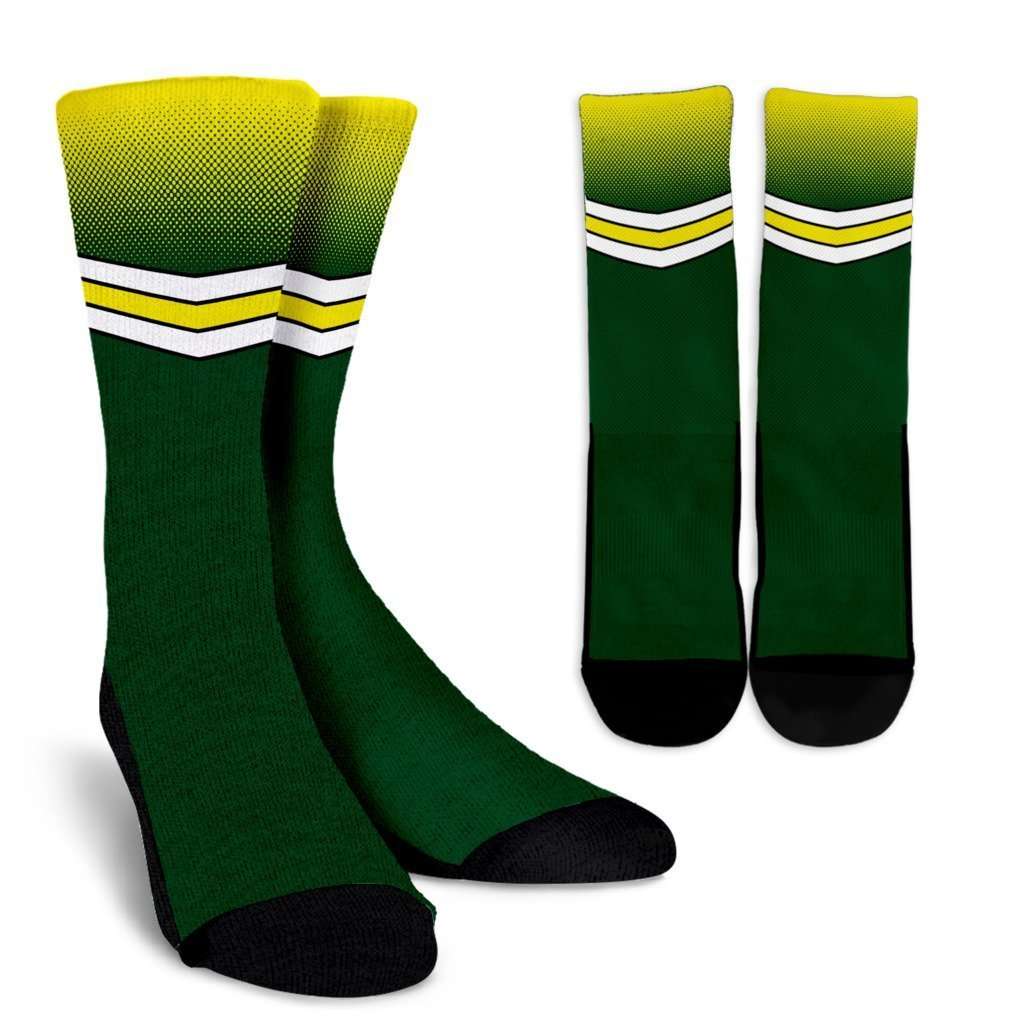 Designs by MyUtopia Shout Out:#WinTheDay Oregon Crew Socks,Green / Small/Medium,Socks