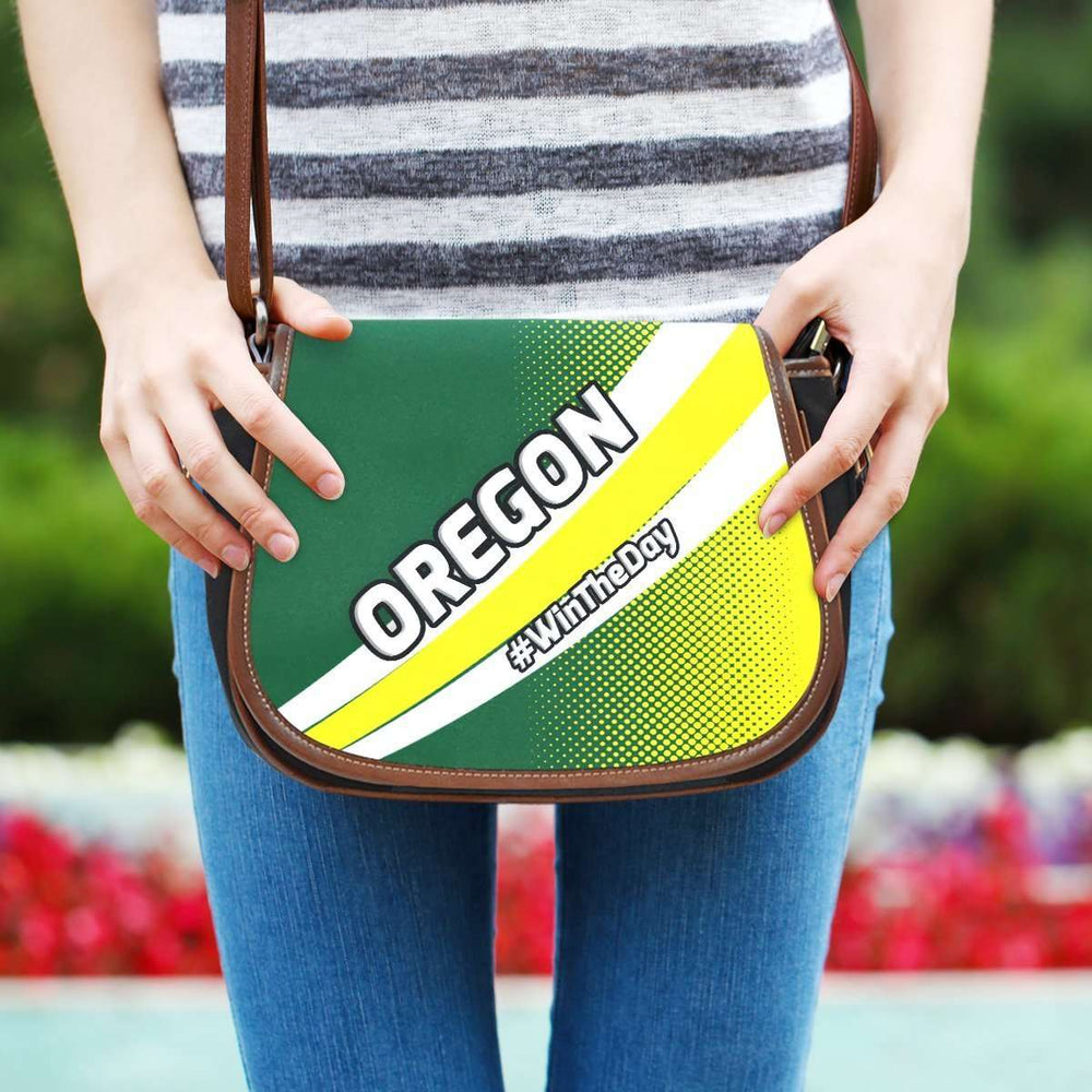 Designs by MyUtopia Shout Out:#WinTheDay Oregon Fan Canvas Saddlebag Style Crossbody Purse