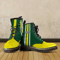 Load image into Gallery viewer, Designs by MyUtopia Shout Out:#WinTheDay Oregon Fan Faux Leather 7 Eye Lace-up Boots
