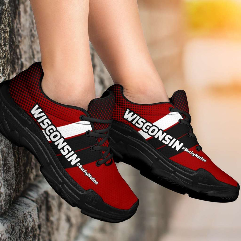 Designs by MyUtopia Shout Out:Wisconsin #BuckyNation Chunky Sneakers
