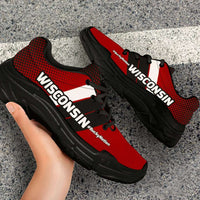 Load image into Gallery viewer, Designs by MyUtopia Shout Out:Wisconsin #BuckyNation Chunky Sneakers
