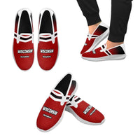 Load image into Gallery viewer, Designs by MyUtopia Shout Out:Wisconsin #BuckyNation Mens Slip-on Canvas Sneakers
