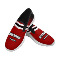 Load image into Gallery viewer, Designs by MyUtopia Shout Out:Wisconsin #BuckyNation Mens Slip-on Canvas Sneakers

