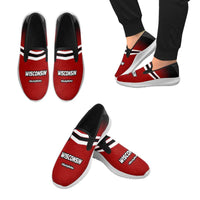 Load image into Gallery viewer, Designs by MyUtopia Shout Out:Wisconsin #BuckyNation Mens Slip-on Canvas Sneakers
