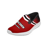 Load image into Gallery viewer, Designs by MyUtopia Shout Out:Wisconsin #BuckyNation Mens Slip-on Canvas Sneakers
