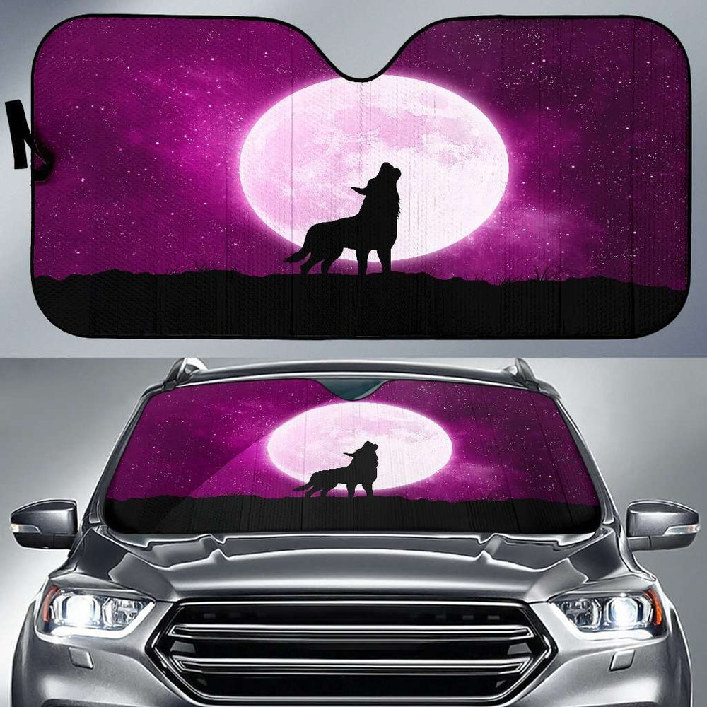 Designs by MyUtopia Shout Out:Wolf Howling At Moon Sun Shade