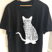 Load image into Gallery viewer, Designs by MyUtopia Shout Out:Women and Cats Adult Unisex T-Shirt,S / Black,Adult Unisex T-Shirt
